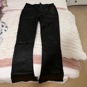 Women’s Edikted black leather flare jeans